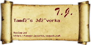 Tamás Jávorka névjegykártya