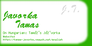 javorka tamas business card